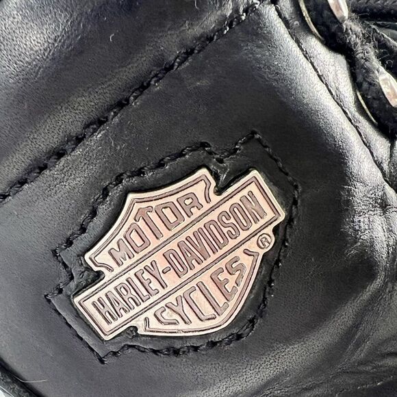 Harley Davidson Faded Glory Women's Motorcycle Black Leather Biker Boots Size 7 - Picture 12 of 16